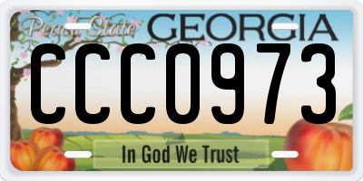 GA license plate CCC0973