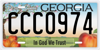 GA license plate CCC0974