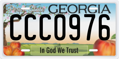 GA license plate CCC0976