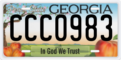 GA license plate CCC0983