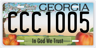 GA license plate CCC1005