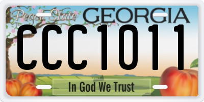 GA license plate CCC1011