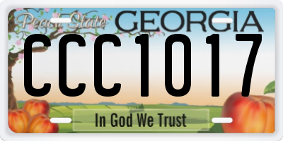 GA license plate CCC1017