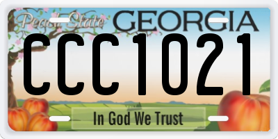 GA license plate CCC1021