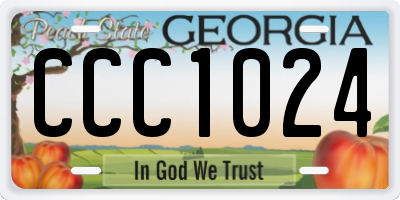GA license plate CCC1024