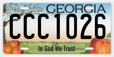 GA license plate CCC1026