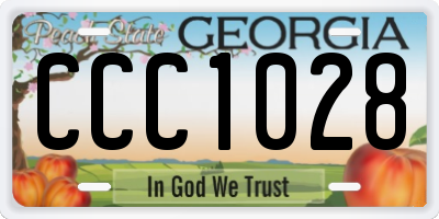 GA license plate CCC1028