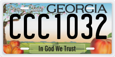 GA license plate CCC1032