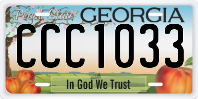 GA license plate CCC1033