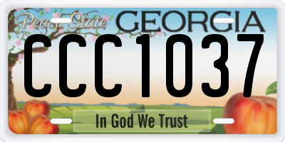 GA license plate CCC1037