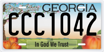 GA license plate CCC1042
