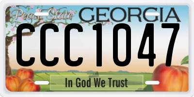 GA license plate CCC1047
