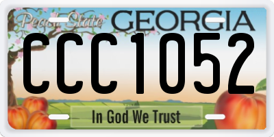 GA license plate CCC1052