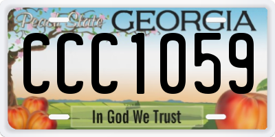 GA license plate CCC1059