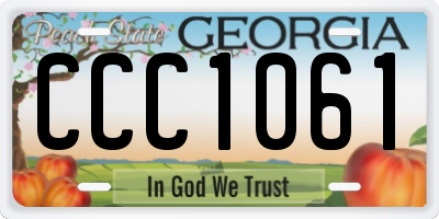 GA license plate CCC1061