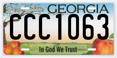 GA license plate CCC1063