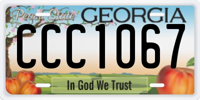 GA license plate CCC1067