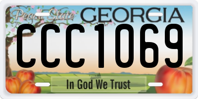 GA license plate CCC1069