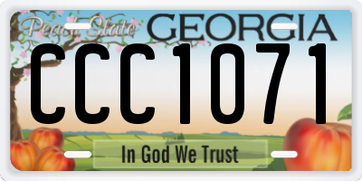 GA license plate CCC1071