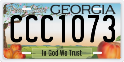 GA license plate CCC1073