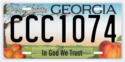 GA license plate CCC1074