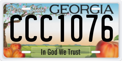 GA license plate CCC1076