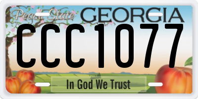 GA license plate CCC1077