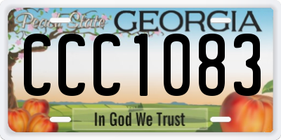 GA license plate CCC1083