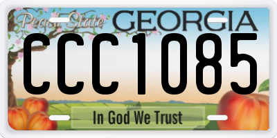 GA license plate CCC1085