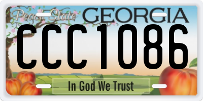 GA license plate CCC1086