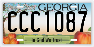 GA license plate CCC1087