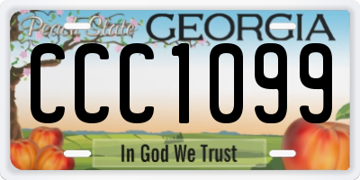 GA license plate CCC1099