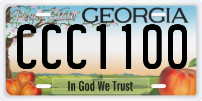 GA license plate CCC1100