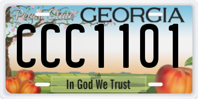 GA license plate CCC1101