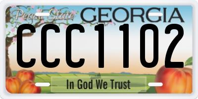 GA license plate CCC1102