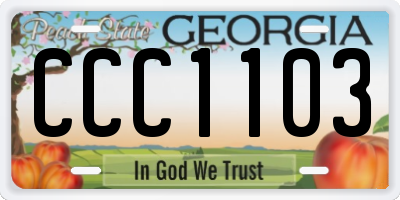 GA license plate CCC1103