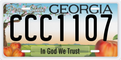 GA license plate CCC1107