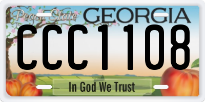 GA license plate CCC1108