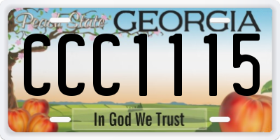 GA license plate CCC1115