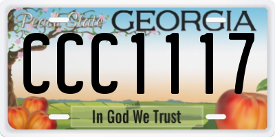 GA license plate CCC1117