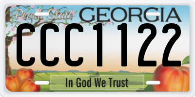 GA license plate CCC1122