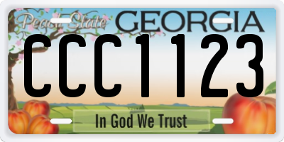 GA license plate CCC1123