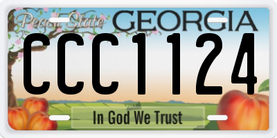 GA license plate CCC1124