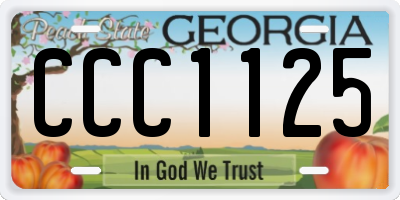 GA license plate CCC1125