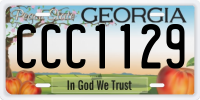GA license plate CCC1129