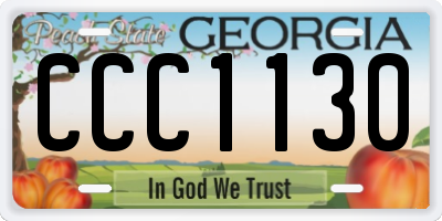 GA license plate CCC1130