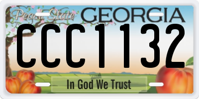 GA license plate CCC1132