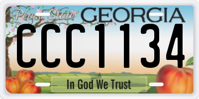GA license plate CCC1134