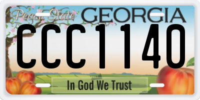 GA license plate CCC1140