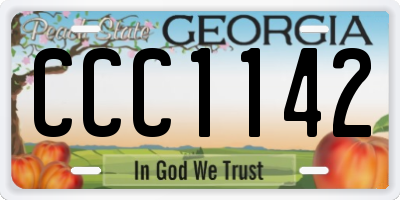 GA license plate CCC1142